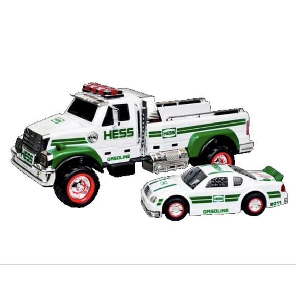 Hess Toy Truck and Race Car Hauler 2011 Lights Sounds Play  Hess Toy Truck 2011 Transporter Race Car Motorized Lights Sounds Set NWT